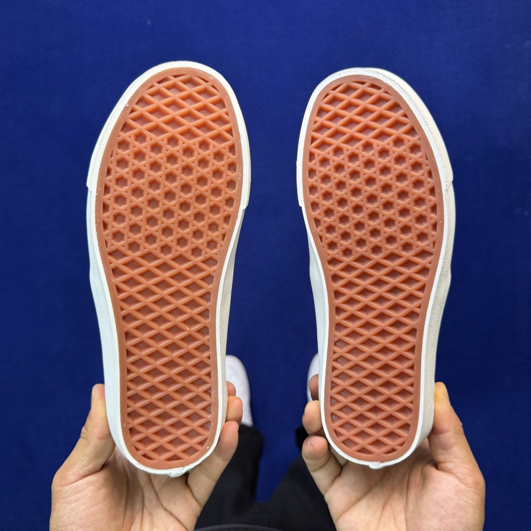 虎扑版！Vans Slip-On 绑带低帮 151VFOG联名米白纯原级别外贸订单！万斯经典 硫化帆布板