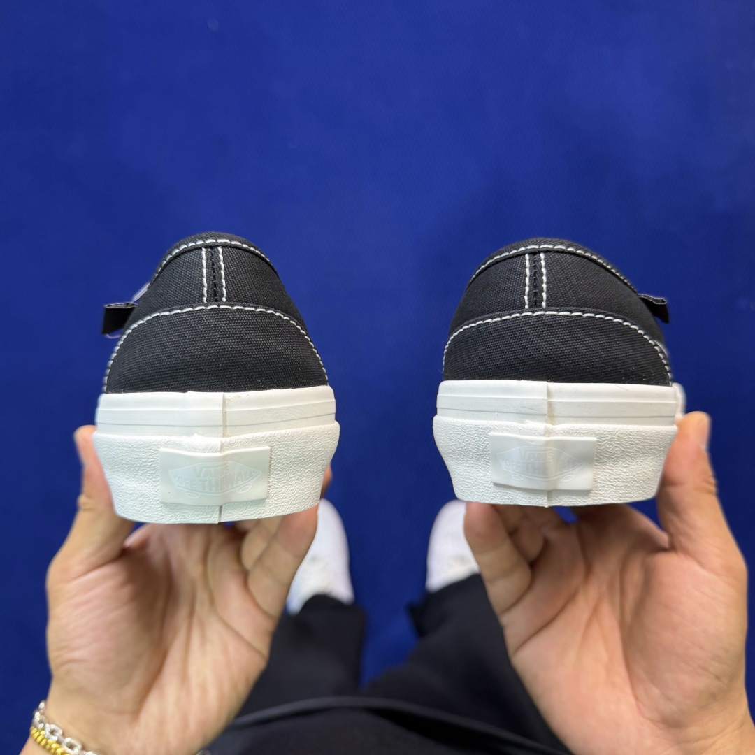 虎扑版！Vans Slip-On 绑带低帮 147VFOG联名米白纯原级别外贸订单！万斯经典 硫化帆布板