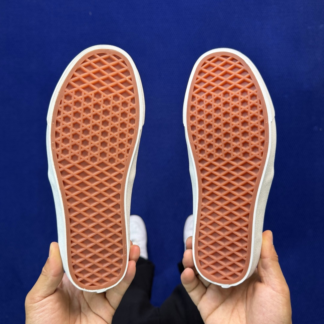 虎扑版！Vans Slip-On 绑带低帮 146VFOG联名米白纯原级别外贸订单！万斯经典 硫化帆布板