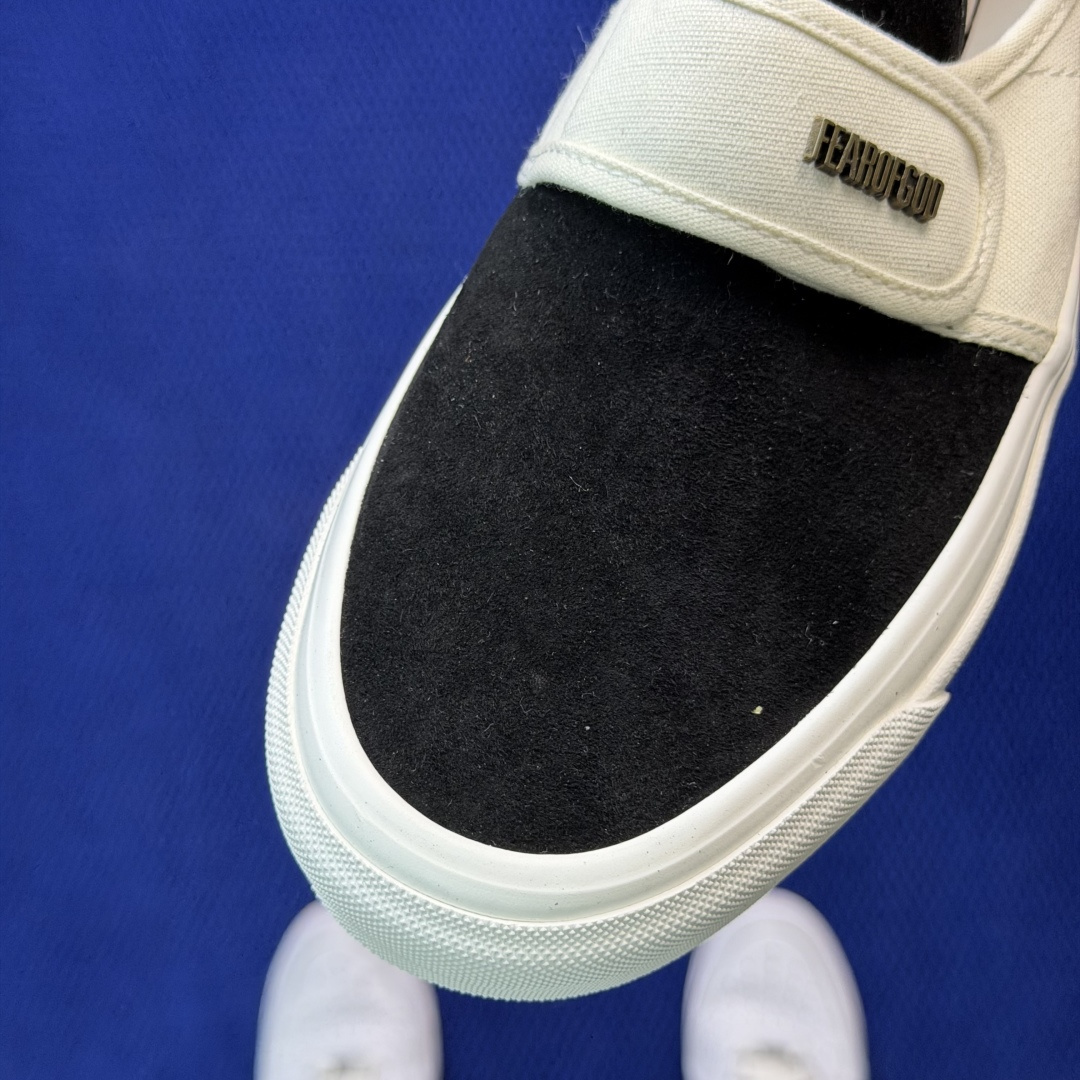 虎扑版！Vans Slip-On 绑带低帮 146VFOG联名米白纯原级别外贸订单！万斯经典 硫化帆布板