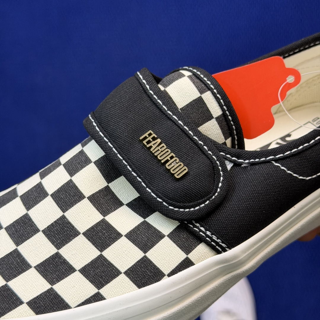 虎扑版！Vans Slip-On 绑带低帮 150VFOG联名米白纯原级别外贸订单！万斯经典 硫化帆布板