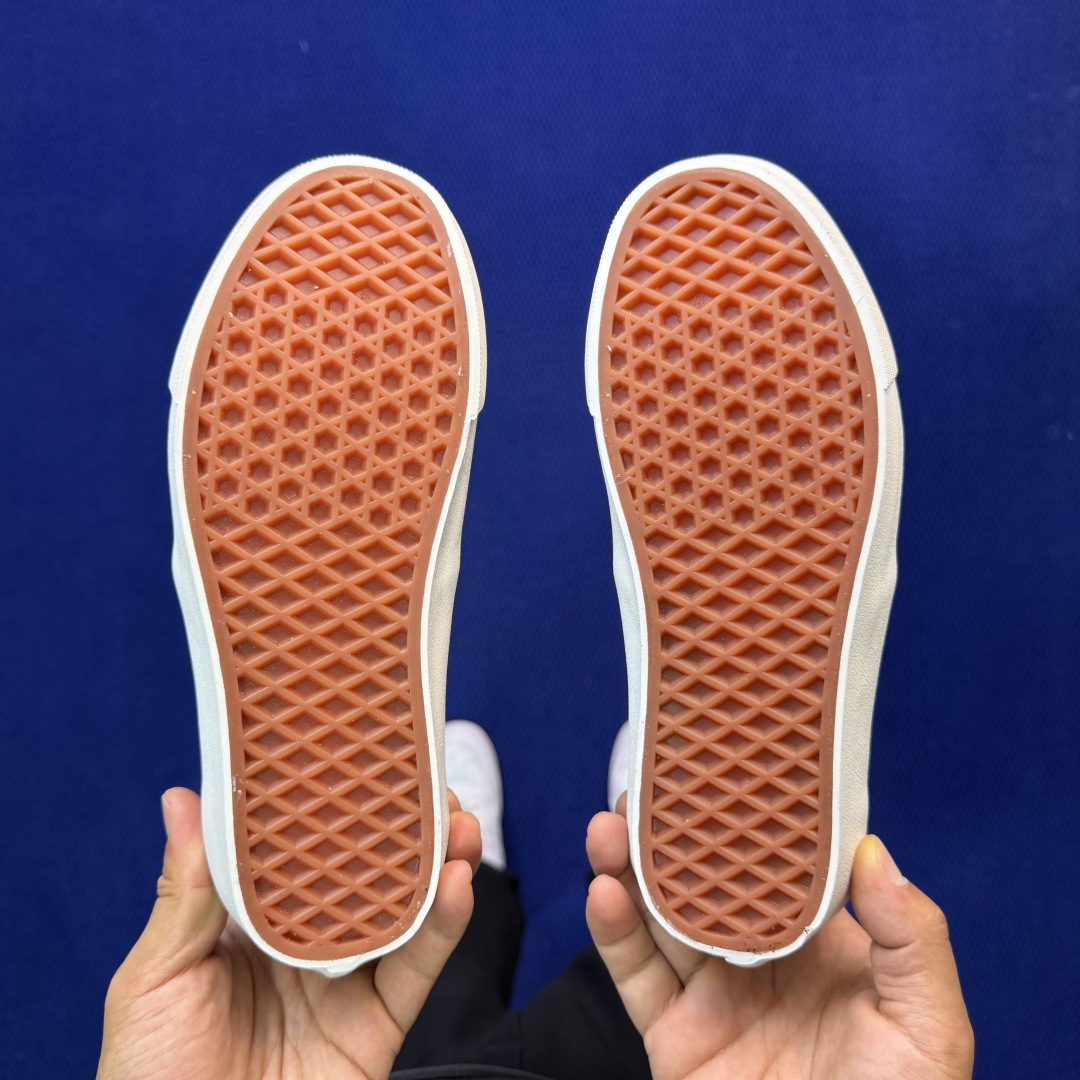 虎扑版！Vans Slip-On 绑带低帮 150VFOG联名米白纯原级别外贸订单！万斯经典 硫化帆布板