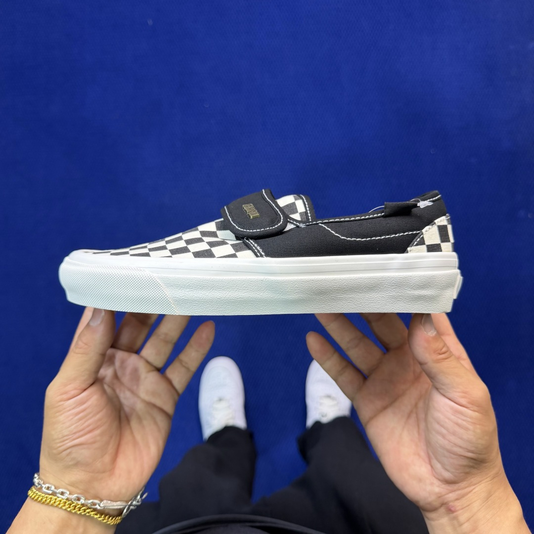 虎扑版！Vans Slip-On 绑带低帮 150VFOG联名米白纯原级别外贸订单！万斯经典 硫化帆布板