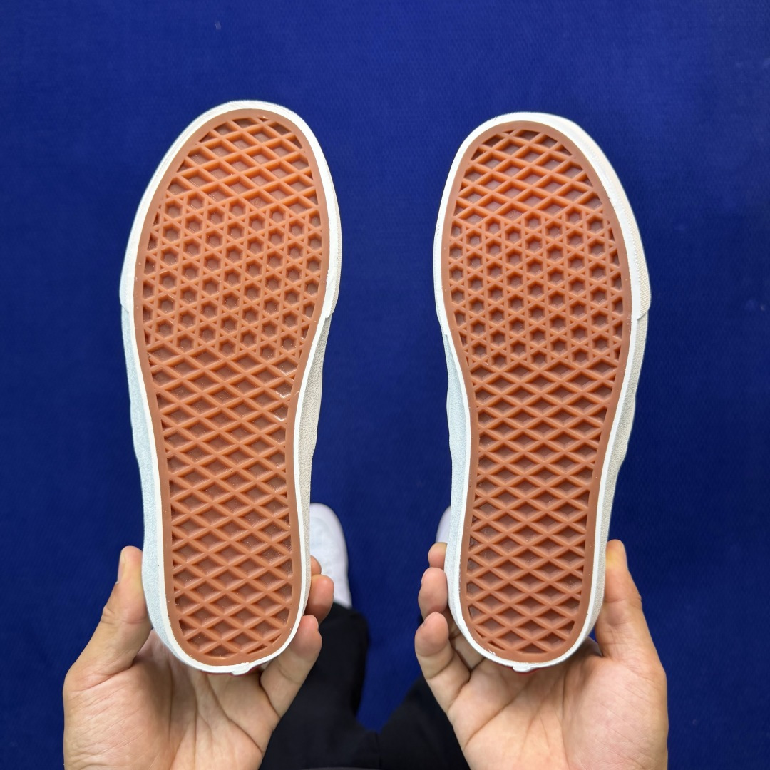 虎扑版！Vans Slip-On 低帮 5-20Dior联名米白纯原级别外贸订单！万斯经典 硫化帆布板鞋
