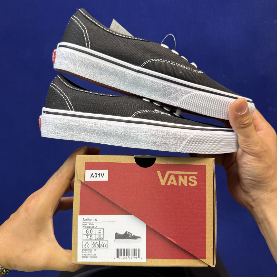 虎扑版！Vans Authentic 安纳海姆 A01V纯原级别外贸订单！万斯经典 硫化帆布板鞋正品海鸥