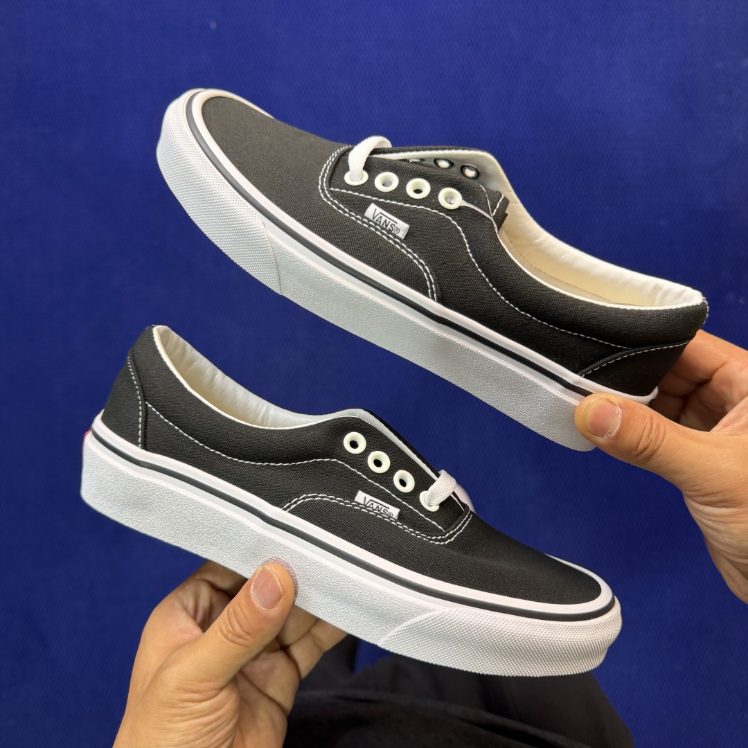 虎扑版！Vans Era 低帮 A08V纯原级别外贸订单！万斯经典 硫化帆布板鞋正品海鸥线 鞋头包边完美