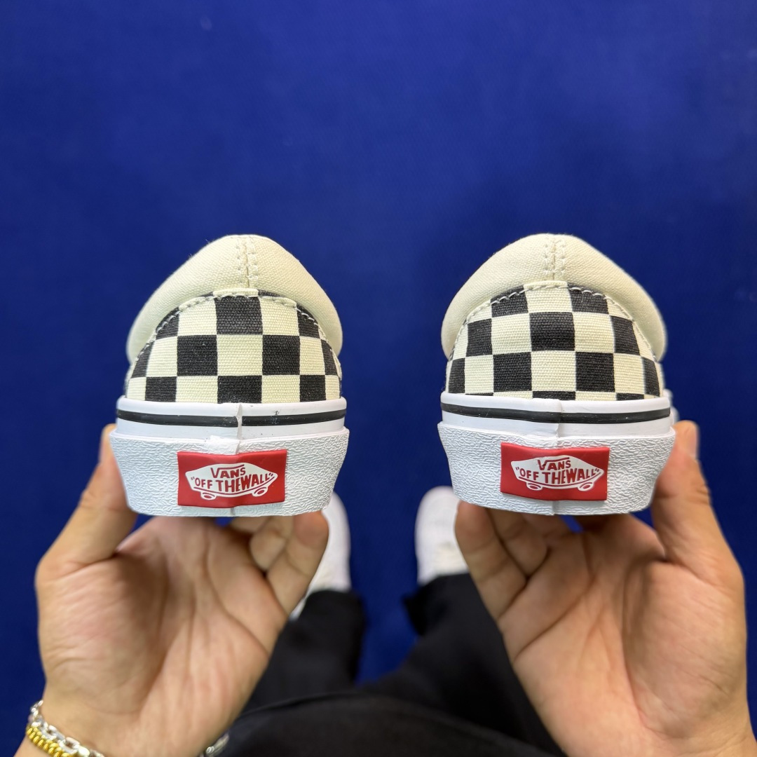 虎扑版！Vans Slip-On 低帮 042VDior联名米白纯原级别外贸订单！万斯经典 硫化帆布板鞋