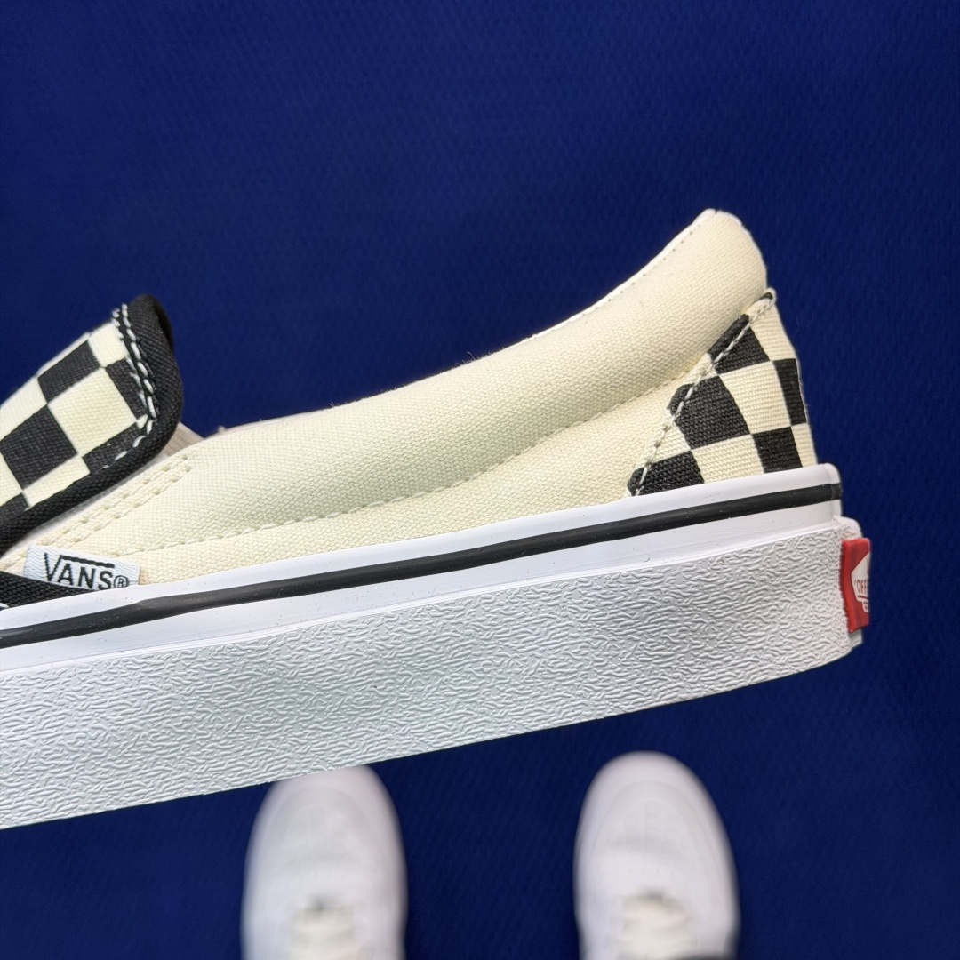 虎扑版！Vans Slip-On 低帮 042VDior联名米白纯原级别外贸订单！万斯经典 硫化帆布板鞋