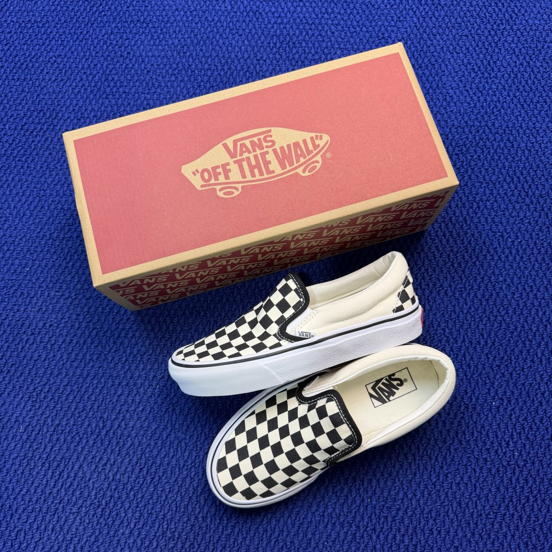 虎扑版！Vans Slip-On 低帮 042VDior联名米白纯原级别外贸订单！万斯经典 硫化帆布板鞋