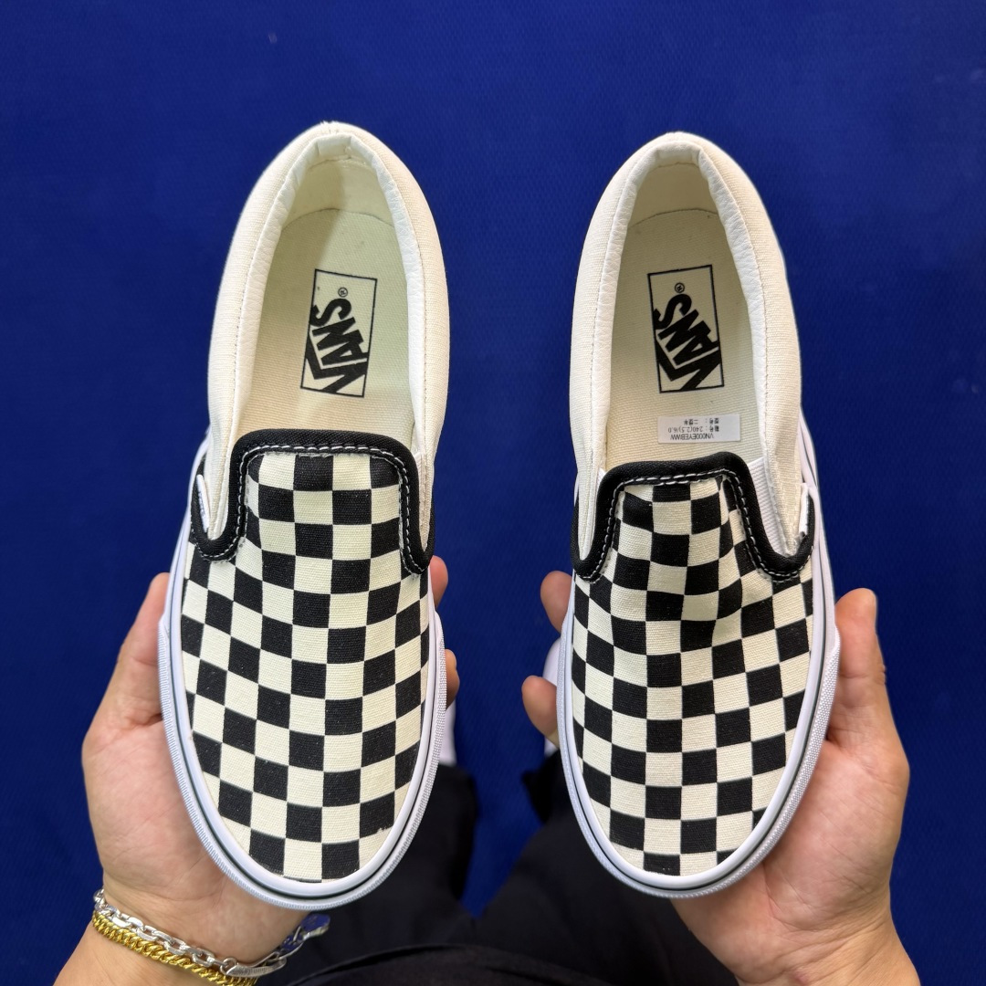 虎扑版！Vans Slip-On 低帮 042VDior联名米白纯原级别外贸订单！万斯经典 硫化帆布板鞋