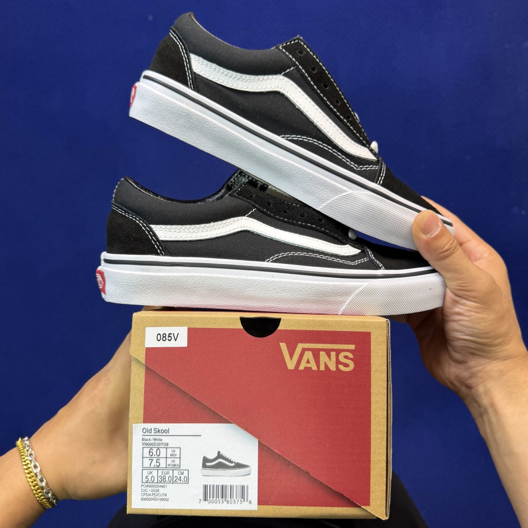 虎扑版！Vans Old Skool 低帮 085V纯原级别外贸订单！万斯经典 硫化帆布板鞋正品海鸥线 