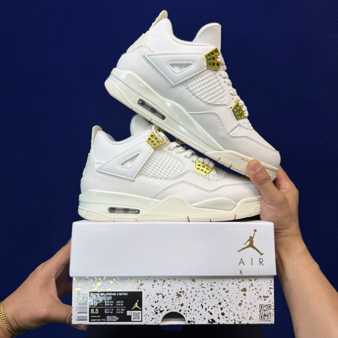 顶级性价比 aj4系列：白金全头层纯原大厂品质！货号：AQ9129-170 尺码40-47.5带半码