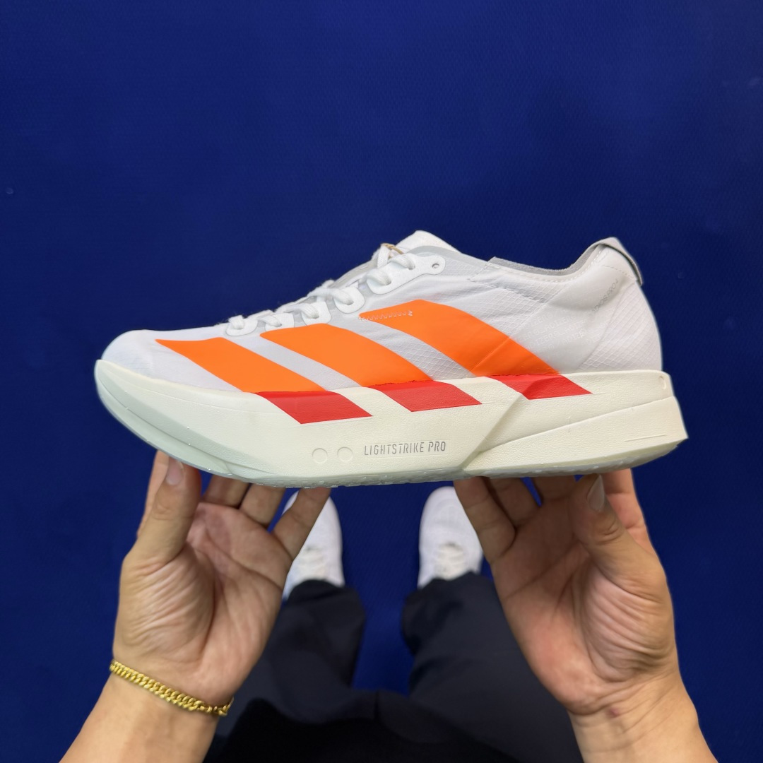 纯原真碳棒！adidas Adizero Adios Pro 4 阿迪达斯马拉松跑步鞋 第18色:白橙色
