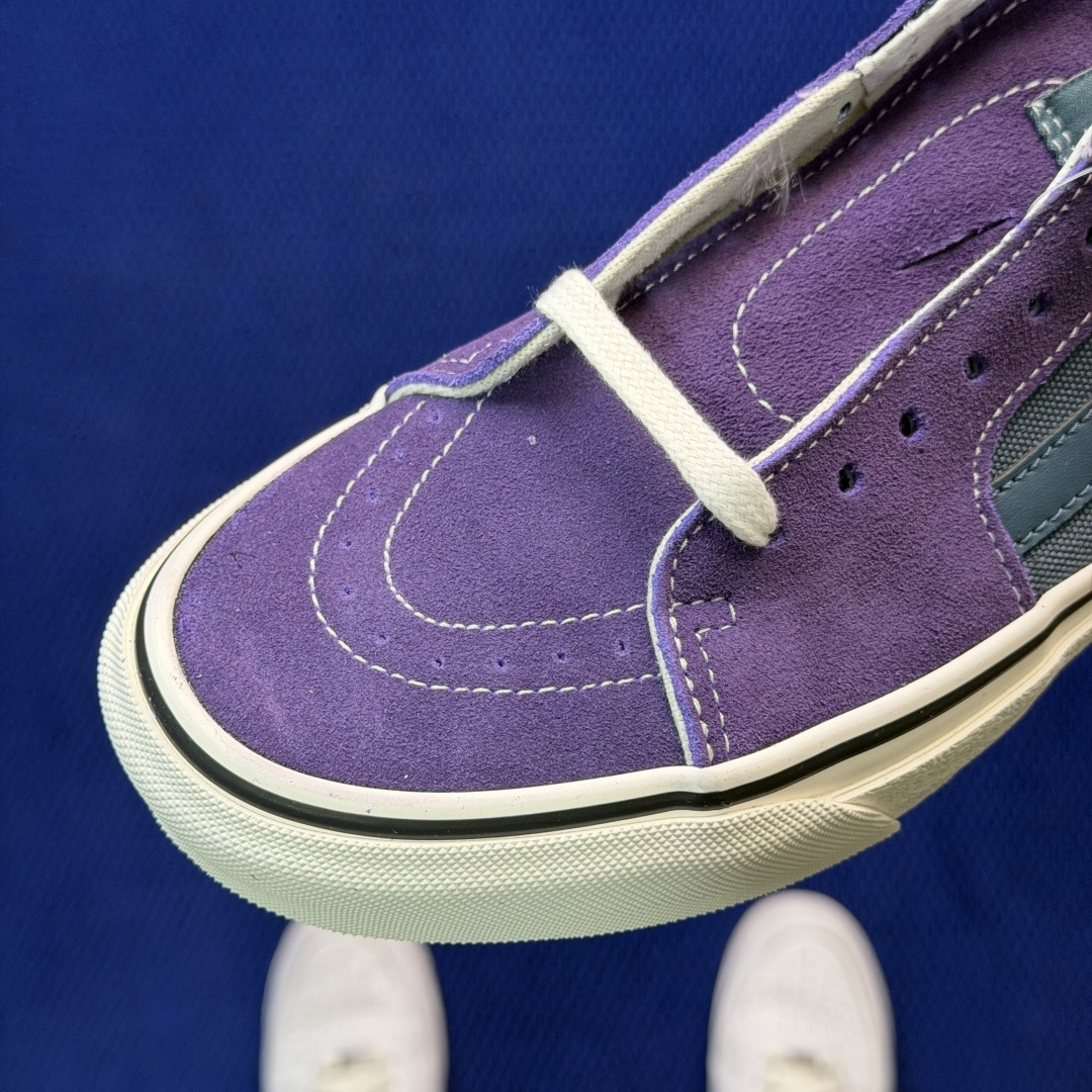 虎扑版！Vans Sk8-Mid 中帮 152V蓝紫纯原级别外贸订单！万斯经典 硫化帆布板鞋正品海鸥线 