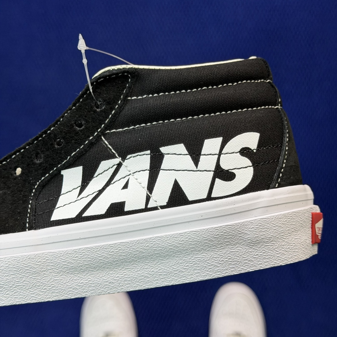 虎扑版！Vans Sk8-Mid 中帮 148V纯原级别外贸订单！万斯经典 硫化帆布板鞋正品海鸥线 鞋头