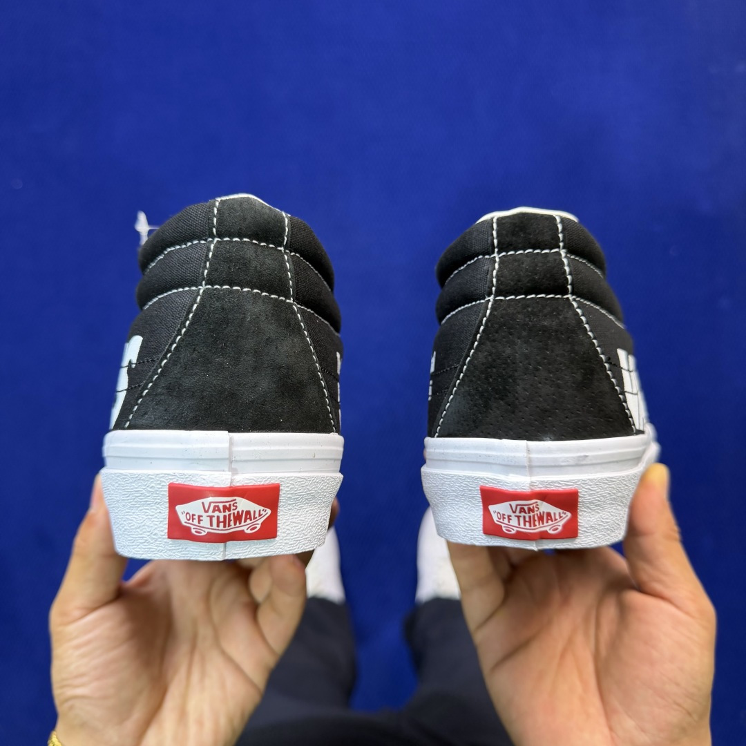 虎扑版！Vans Sk8-Mid 中帮 148V纯原级别外贸订单！万斯经典 硫化帆布板鞋正品海鸥线 鞋头