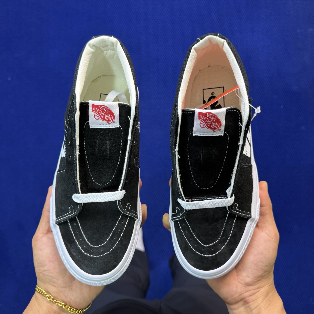 虎扑版！Vans Sk8-Mid 中帮 148V纯原级别外贸订单！万斯经典 硫化帆布板鞋正品海鸥线 鞋头