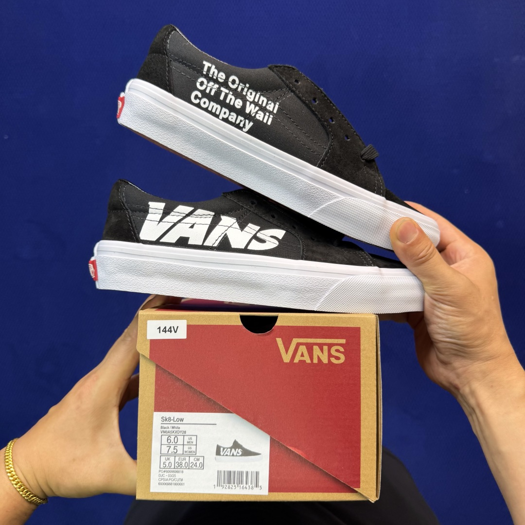虎扑版！Vans Sk8-Low 低帮 144V纯原级别外贸订单！万斯经典 硫化帆布板鞋正品海鸥线 鞋头