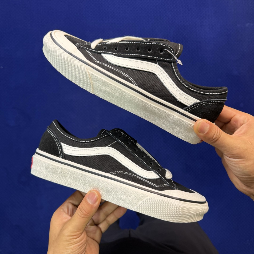 虎扑版！Vans Style 36 低帮 025V纯原级别外贸订单！万斯经典 硫化帆布板鞋正品海鸥线 鞋