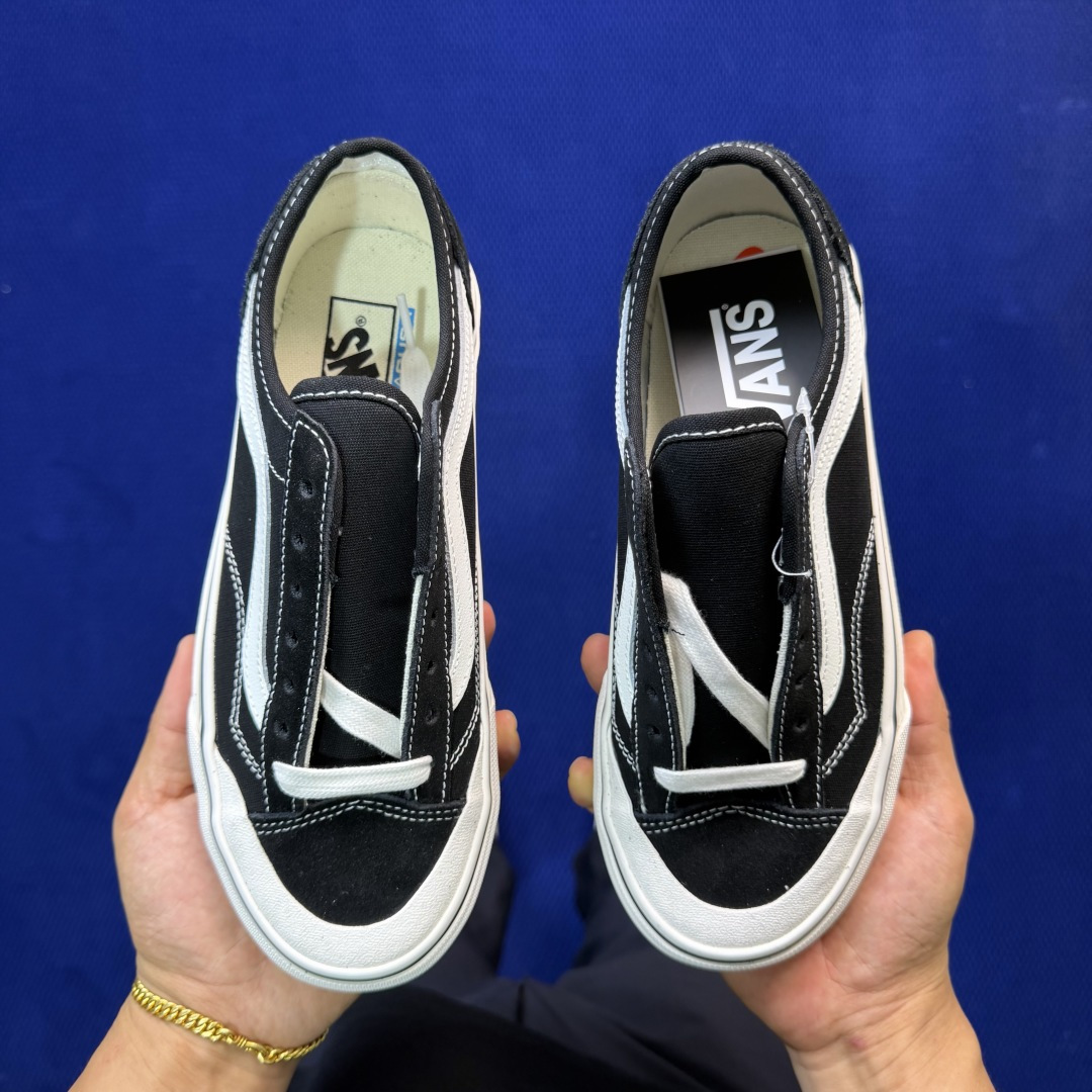 虎扑版！Vans Style 36 低帮 025V纯原级别外贸订单！万斯经典 硫化帆布板鞋正品海鸥线 鞋