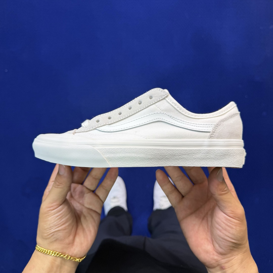 虎扑版！Vans Style 36 低帮 023V纯原级别外贸订单！万斯经典 硫化帆布板鞋正品海鸥线 鞋