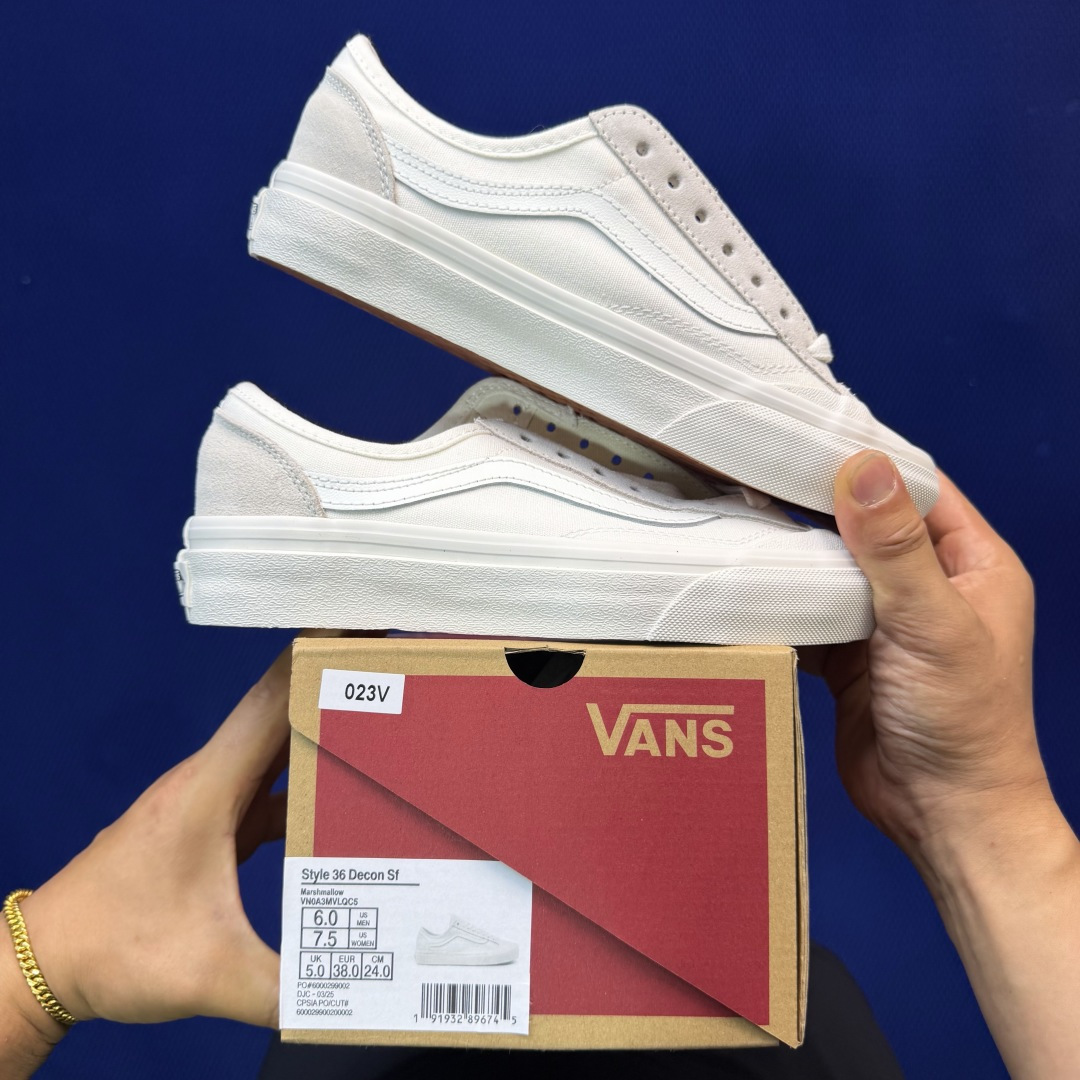 虎扑版！Vans Style 36 低帮 023V纯原级别外贸订单！万斯经典 硫化帆布板鞋正品海鸥线 鞋