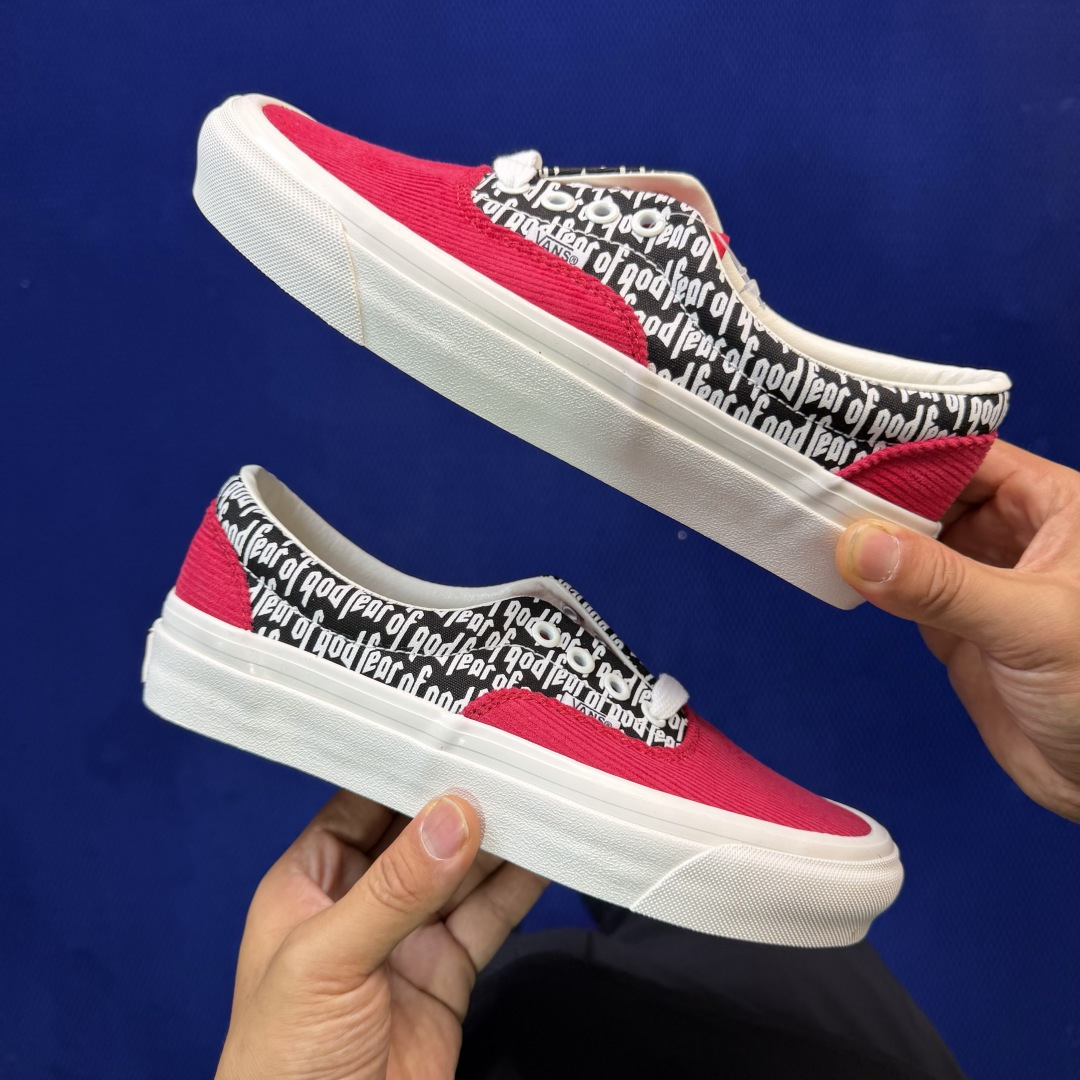 虎扑版！Vans Era 95 Dx 低帮 5-10FOG联名红黑纯原级别外贸订单！万斯经典 硫化帆布板