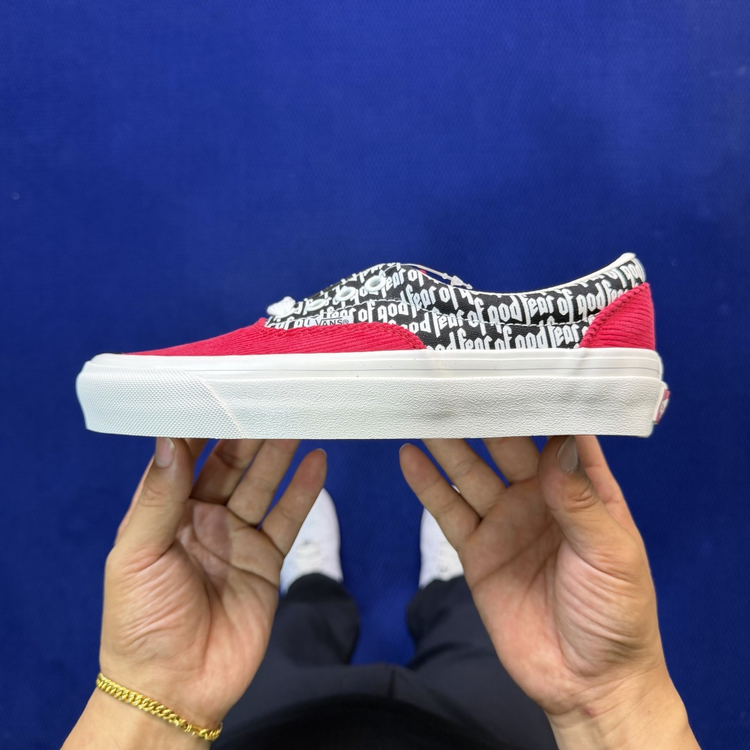 虎扑版！Vans Era 95 Dx 低帮 5-10FOG联名红黑纯原级别外贸订单！万斯经典 硫化帆布板