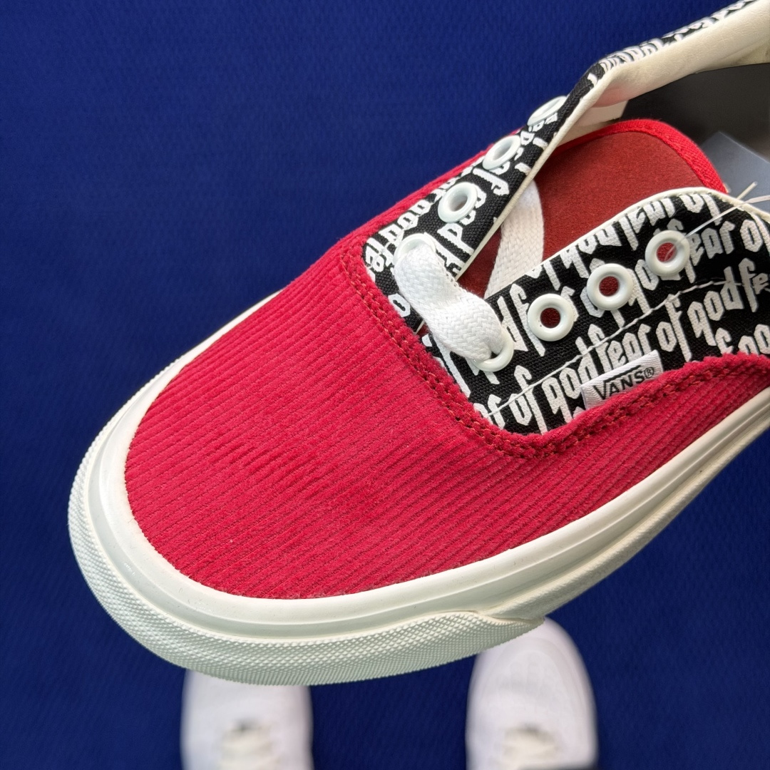 虎扑版！Vans Era 95 Dx 低帮 5-10FOG联名红黑纯原级别外贸订单！万斯经典 硫化帆布板