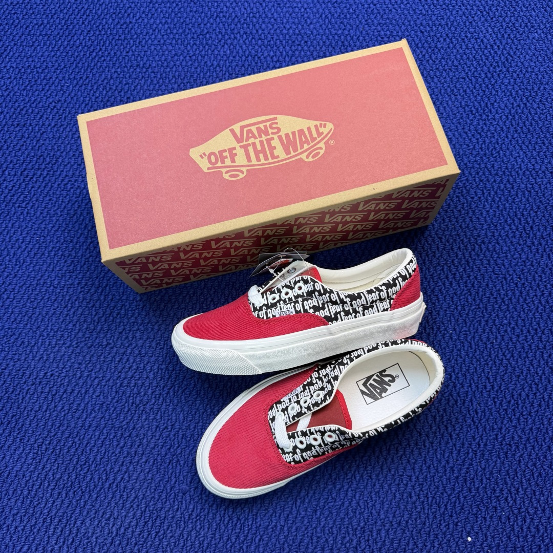 虎扑版！Vans Era 95 Dx 低帮 5-10FOG联名红黑纯原级别外贸订单！万斯经典 硫化帆布板