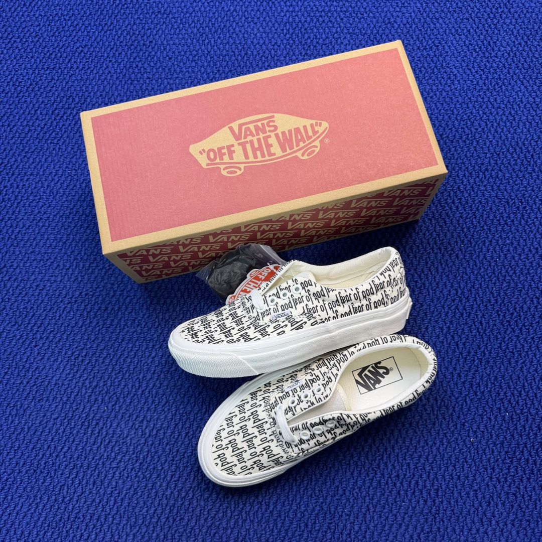 虎扑版！Vans Era 95 Dx 低帮 5-28FOG联名满印字母纯原级别外贸订单！万斯经典 硫化帆