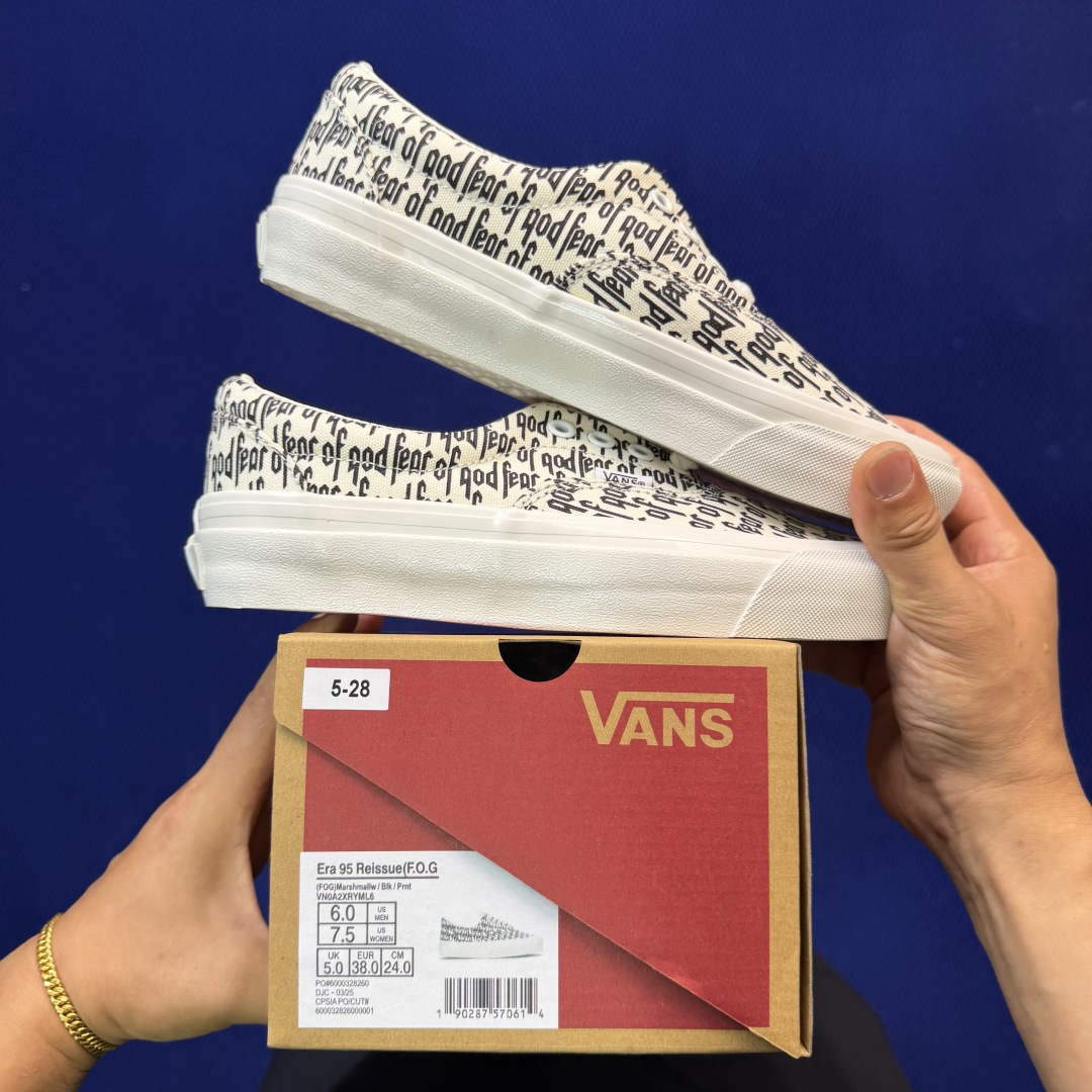 虎扑版！Vans Era 95 Dx 低帮 5-28FOG联名满印字母纯原级别外贸订单！万斯经典 硫化帆
