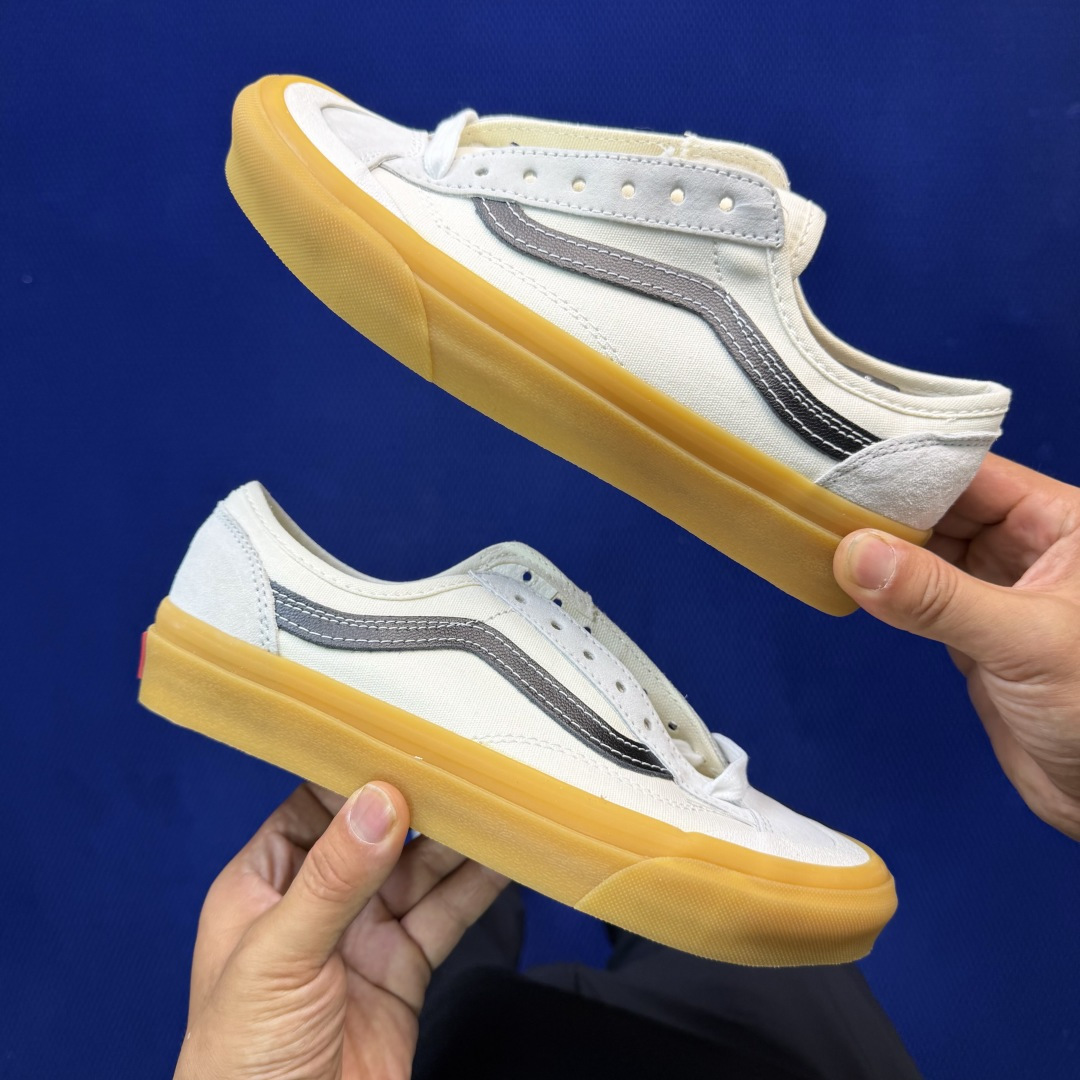 虎扑版！Vans Style 36 低帮 5-09焦糖奶油纯原级别外贸订单！万斯经典 硫化帆布板鞋正品海