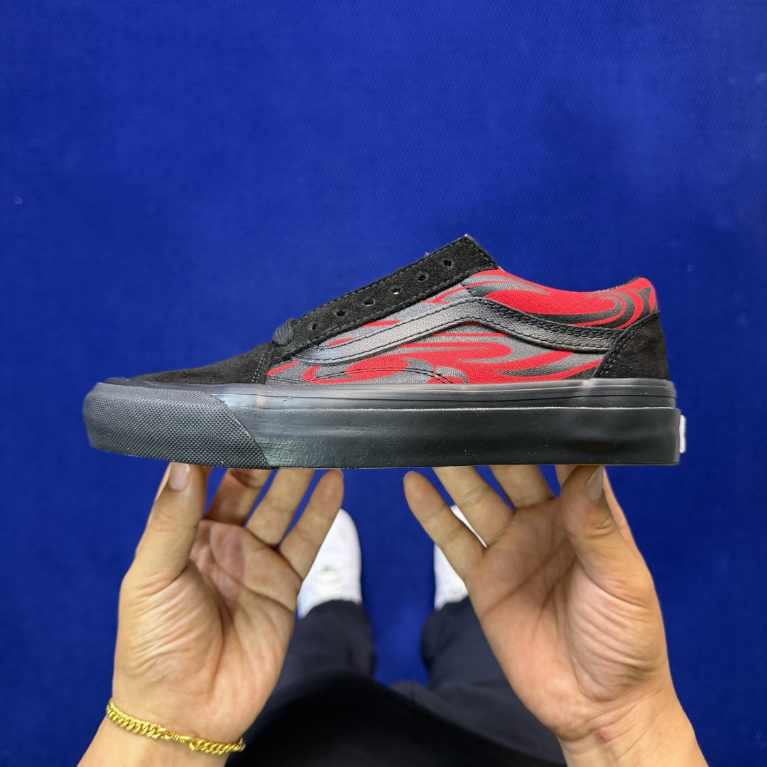 虎扑版！Vans Old Skool 低帮 138V火焰🔥纯原级别外贸订单！万斯经典 硫化帆布板鞋正品海