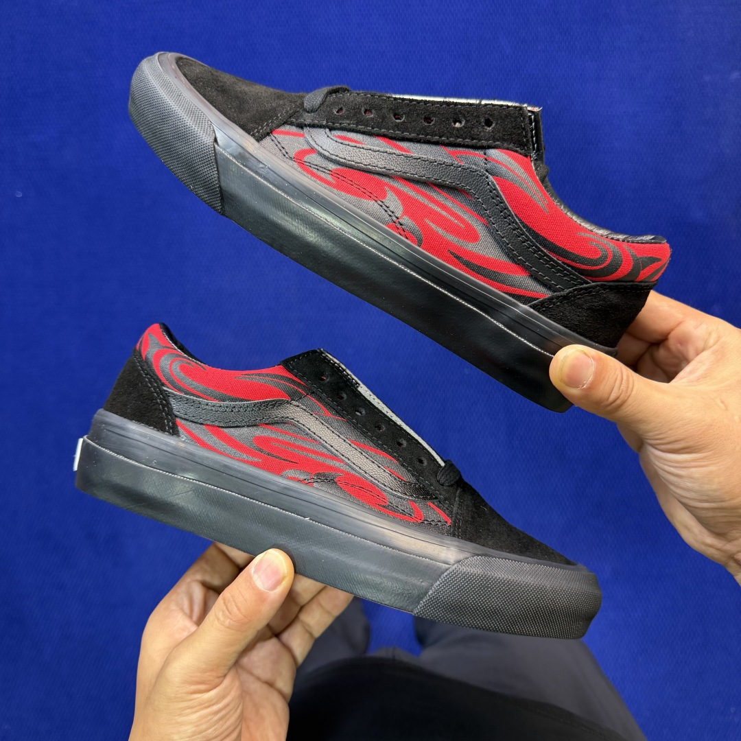 虎扑版！Vans Old Skool 低帮 138V火焰🔥纯原级别外贸订单！万斯经典 硫化帆布板鞋正品海