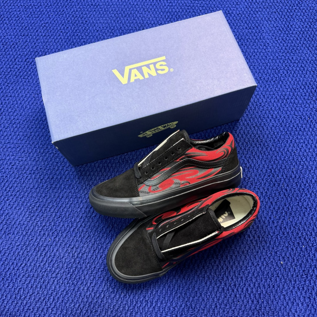 虎扑版！Vans Old Skool 低帮 138V火焰🔥纯原级别外贸订单！万斯经典 硫化帆布板鞋正品海