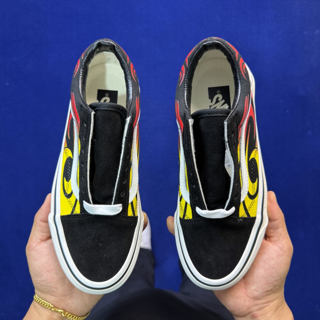 虎扑版！Vans Old Skool 低帮 137V火焰🔥纯原级别外贸订单！万斯经典 硫化帆布板鞋正品海