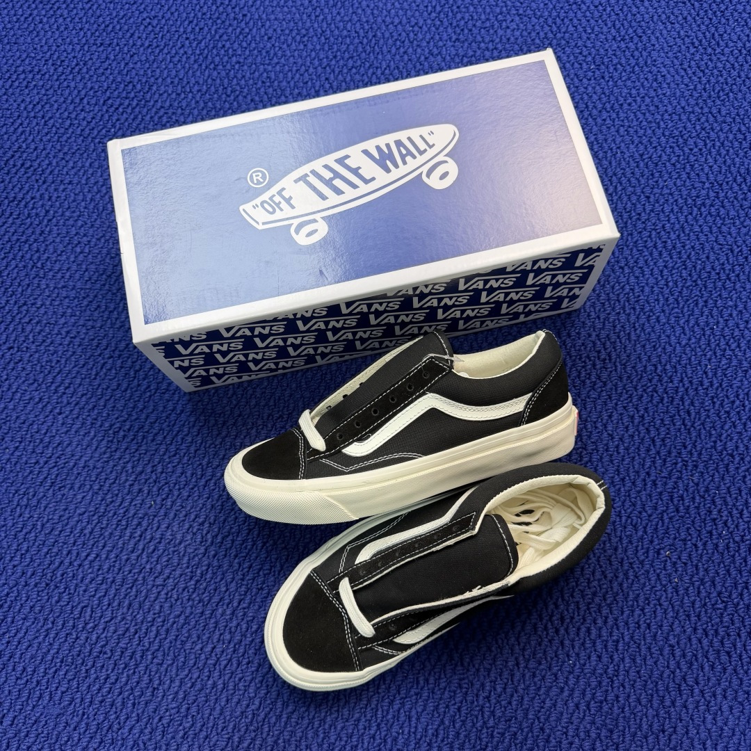 虎扑版！Vans Style 36 低帮 125V纯原级别外贸订单！万斯经典 硫化帆布板鞋正品海鸥线 鞋