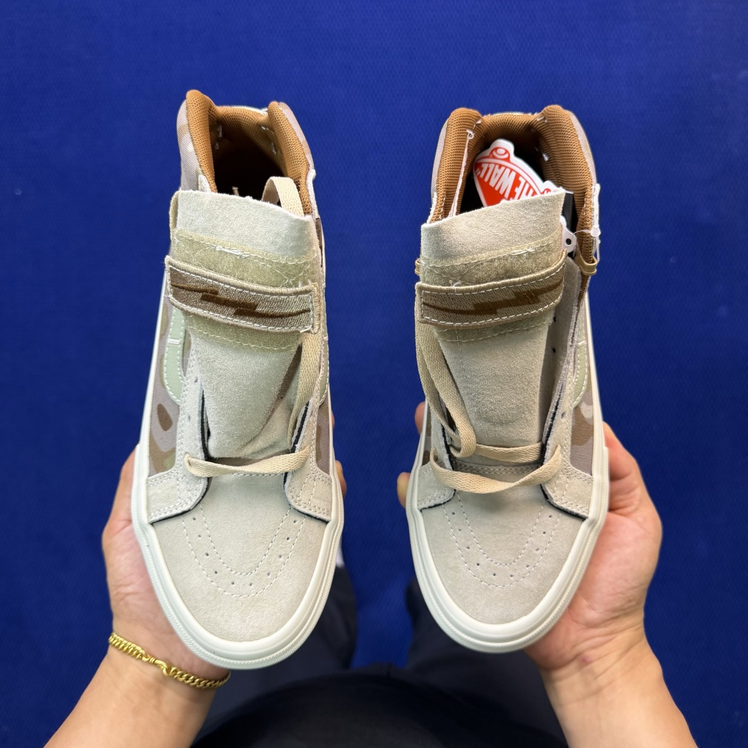 虎扑版！Vans Sk8-Hi 高帮 117VNotchback联名核战危机迷彩浅棕纯原级别外贸订单！万