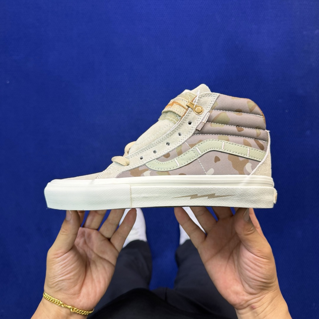 虎扑版！Vans Sk8-Hi 高帮 117VNotchback联名核战危机迷彩浅棕纯原级别外贸订单！万