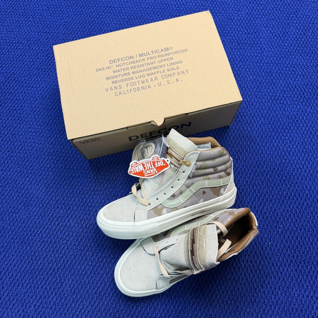 虎扑版！Vans Sk8-Hi 高帮 117VNotchback联名核战危机迷彩浅棕纯原级别外贸订单！万