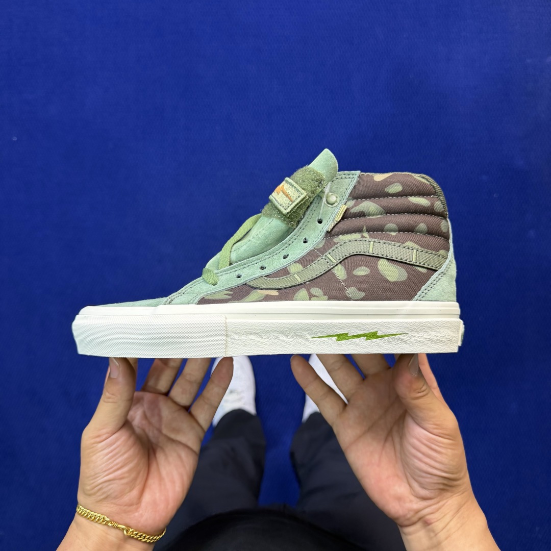 虎扑版！Vans Sk8-Hi 高帮 118VNotchback联名核战危机迷彩军绿纯原级别外贸订单！万