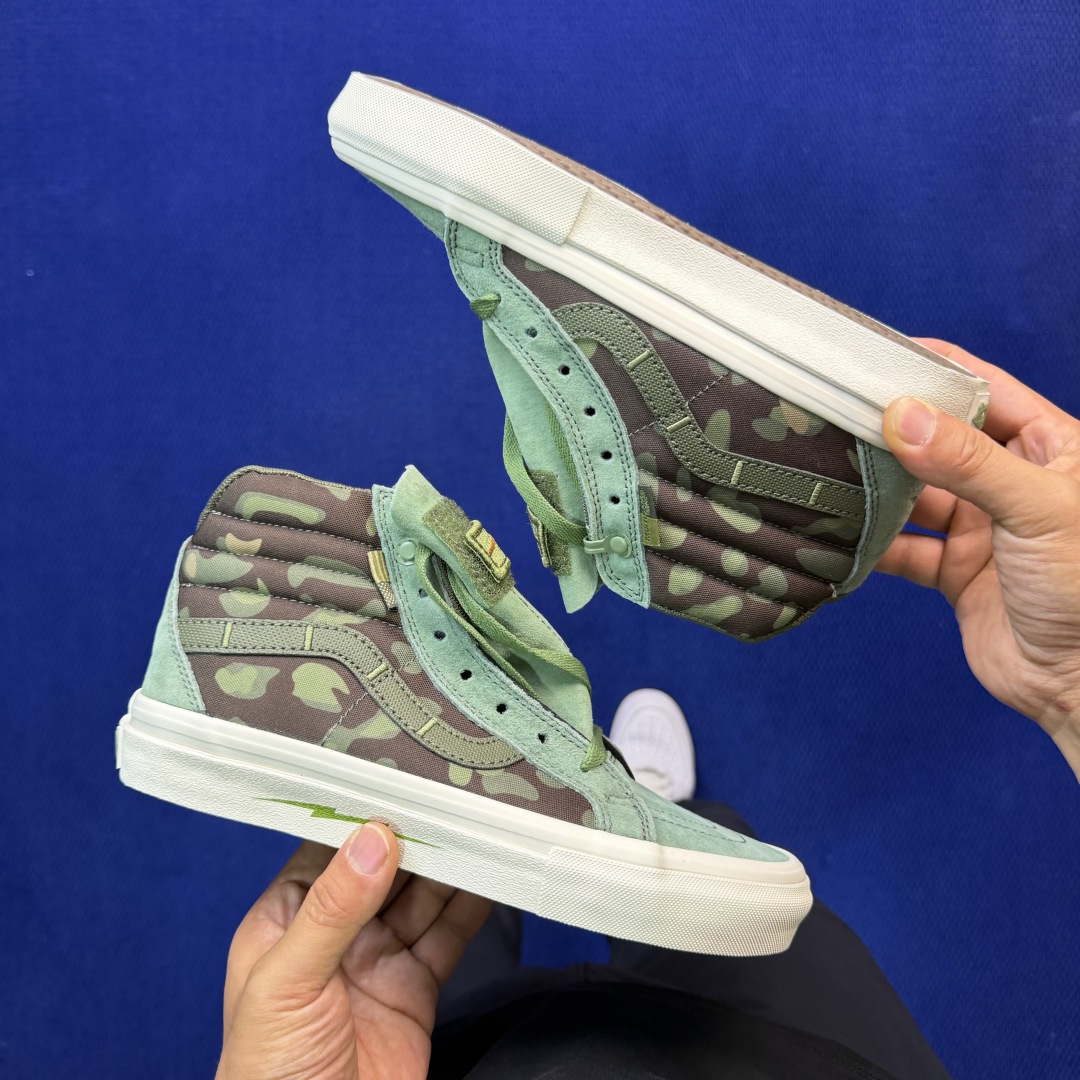 虎扑版！Vans Sk8-Hi 高帮 118VNotchback联名核战危机迷彩军绿纯原级别外贸订单！万