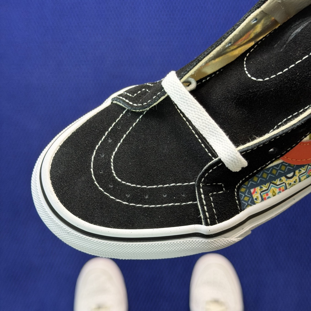 虎扑版！Vans Sk8-Hi 高帮 5-11纯原级别外贸订单！万斯经典 硫化帆布板鞋正品海鸥线 鞋头包