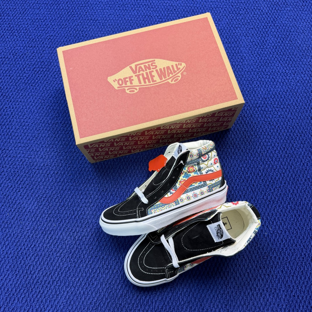 虎扑版！Vans Sk8-Hi 高帮 5-11纯原级别外贸订单！万斯经典 硫化帆布板鞋正品海鸥线 鞋头包