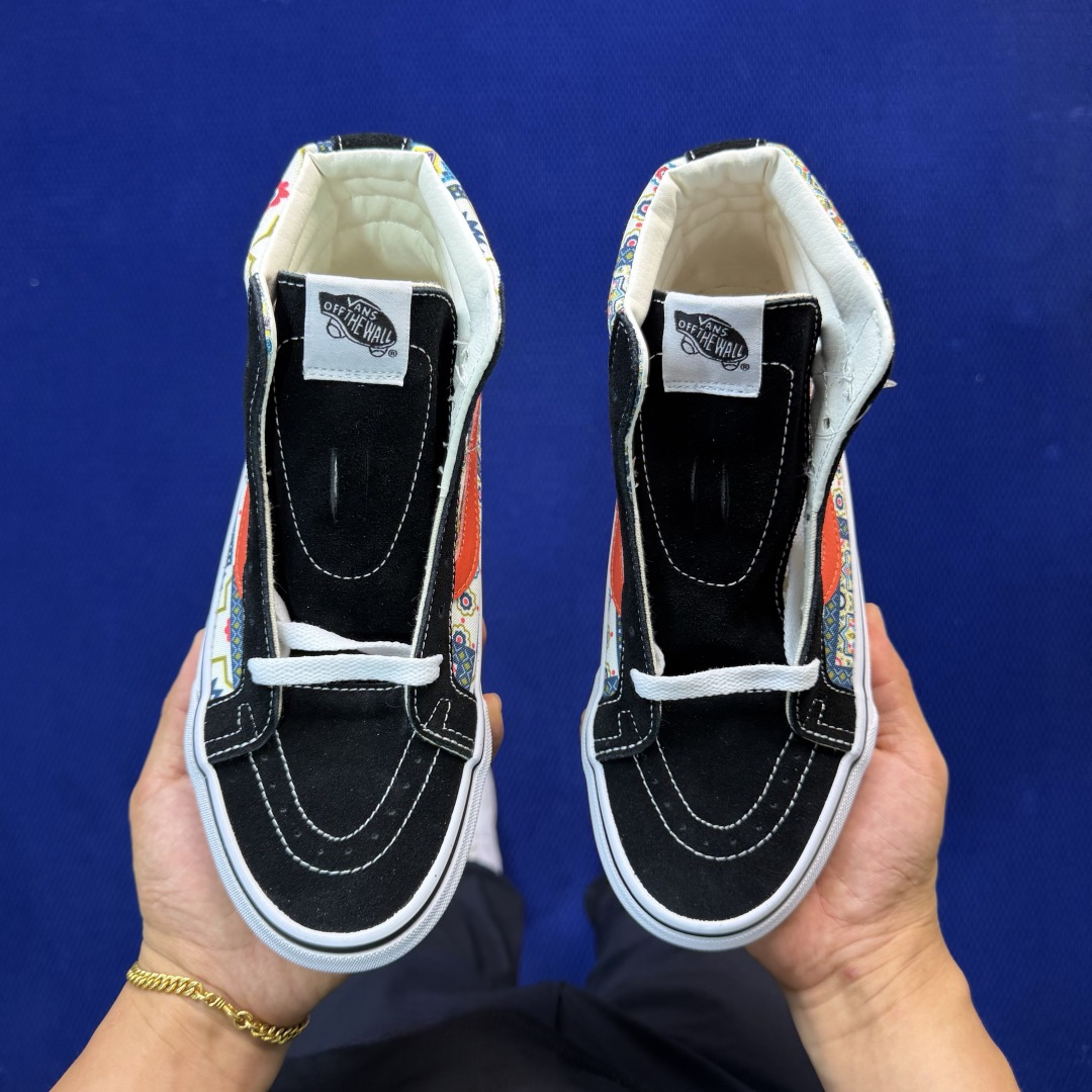 虎扑版！Vans Sk8-Hi 高帮 5-11纯原级别外贸订单！万斯经典 硫化帆布板鞋正品海鸥线 鞋头包