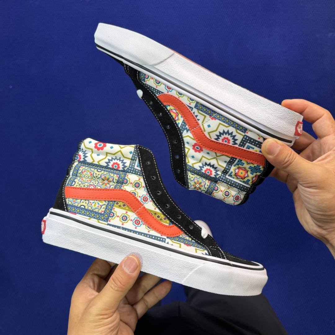 虎扑版！Vans Sk8-Hi 高帮 5-11纯原级别外贸订单！万斯经典 硫化帆布板鞋正品海鸥线 鞋头包