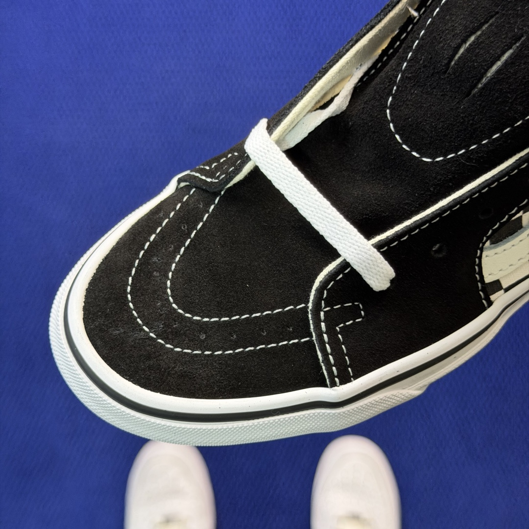 虎扑版！Vans Sk8-Hi 高帮 5-02纯原级别外贸订单！万斯经典 硫化帆布板鞋正品海鸥线 鞋头包