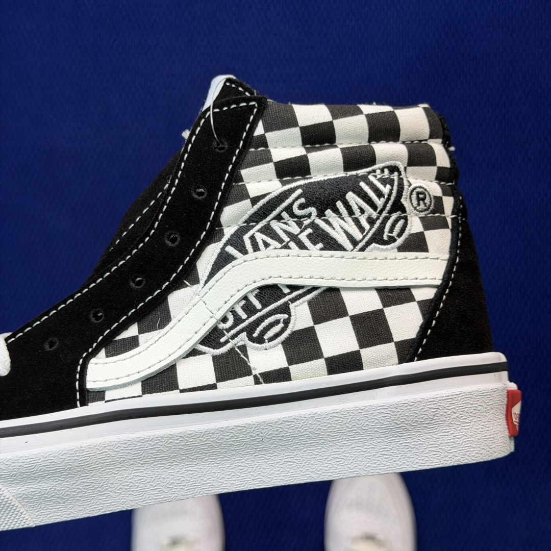 虎扑版！Vans Sk8-Hi 高帮 5-02纯原级别外贸订单！万斯经典 硫化帆布板鞋正品海鸥线 鞋头包