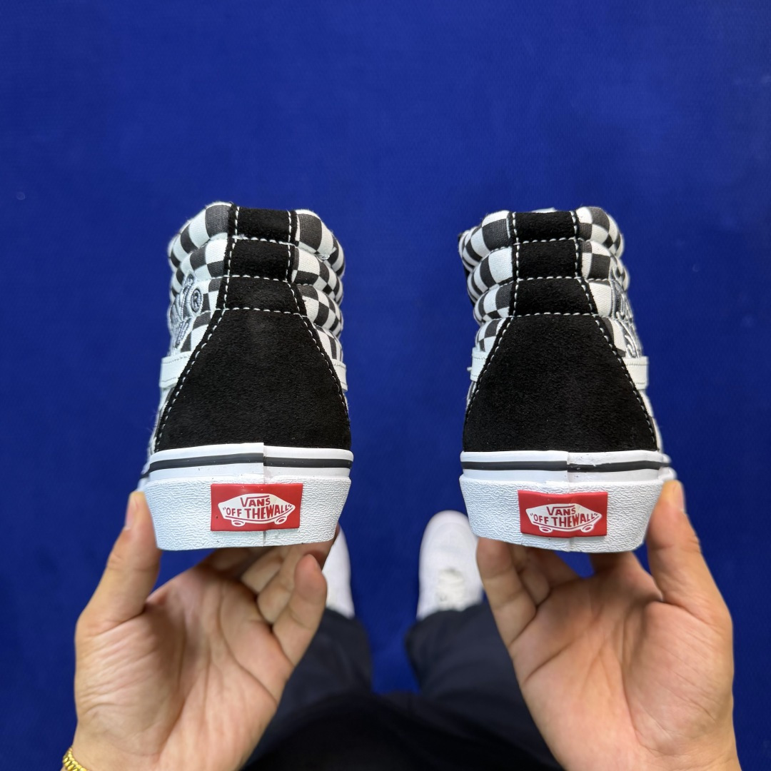 虎扑版！Vans Sk8-Hi 高帮 5-02纯原级别外贸订单！万斯经典 硫化帆布板鞋正品海鸥线 鞋头包